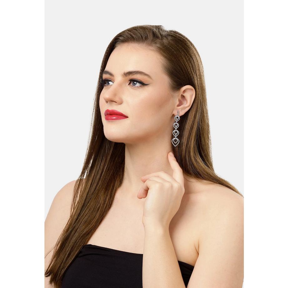 AVANT-GARDE PARIS  Boucles d'oreilles pendantes goutte larme couleur argent 