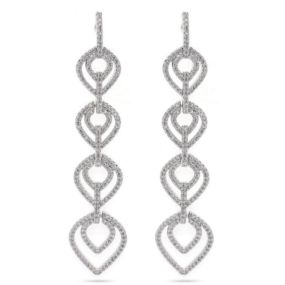 Boucles d'oreilles pendantes goutte larme couleur argent