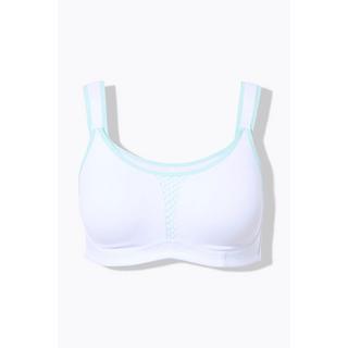 Ulla Popken Reggiseno sportivo senza ferretto microfibra inserto in rete coppa C-D  