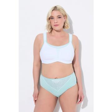 Reggiseno sportivo senza ferretto in microfibra con inserto di retina e coppa C-D