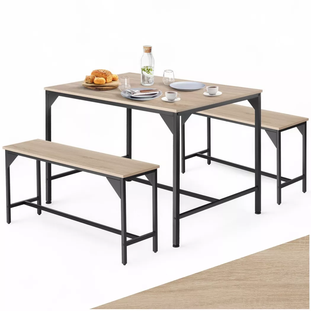 Tectake - Ensemble chaises de salle à manger 3 pièces Style industriel