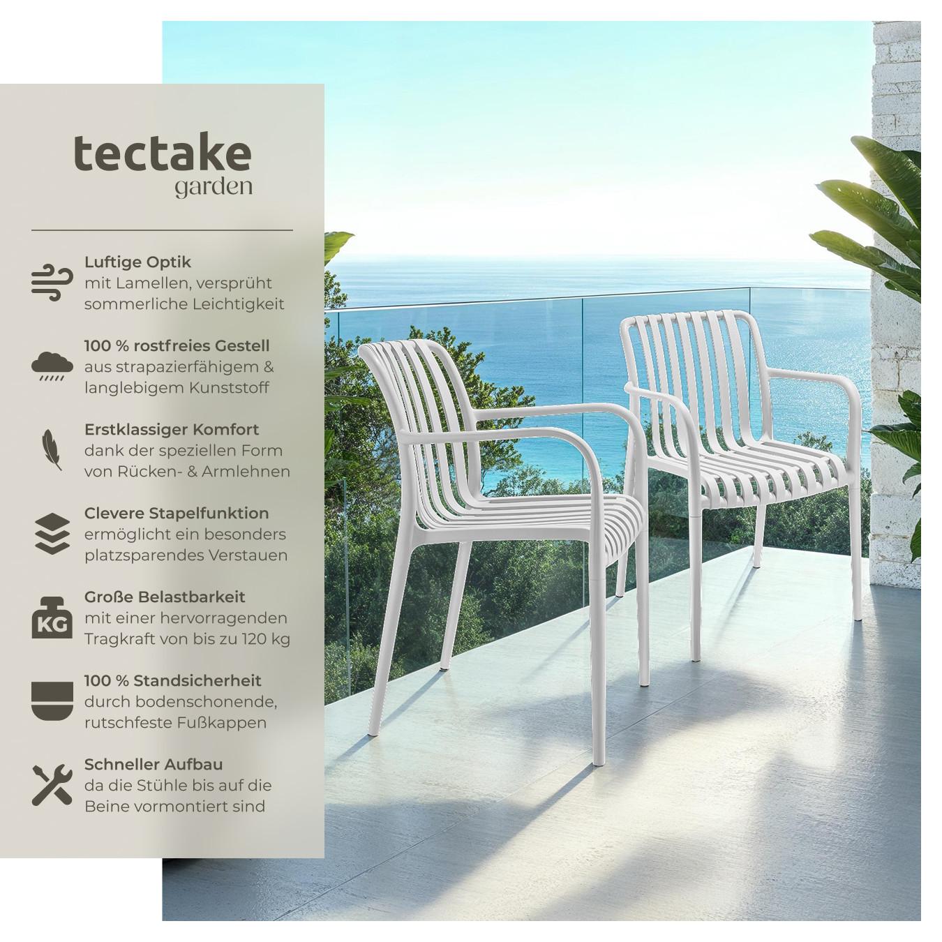 Tectake Chaises de jardin ALCUDIA résistant aux intempéries et aux UV  