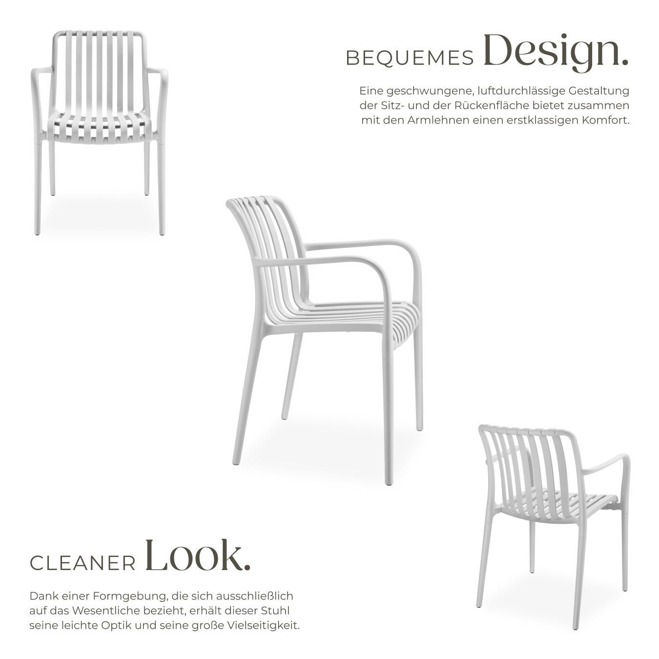 Tectake Chaises de jardin ALCUDIA résistant aux intempéries et aux UV  