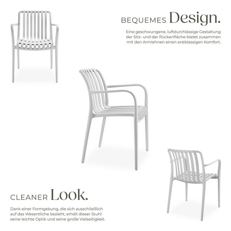 Tectake Chaises de jardin ALCUDIA résistant aux intempéries et aux UV  