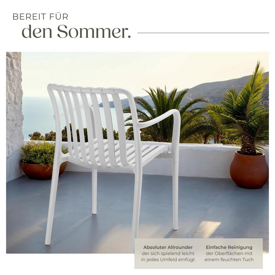 Tectake Chaises de jardin ALCUDIA résistant aux intempéries et aux UV  