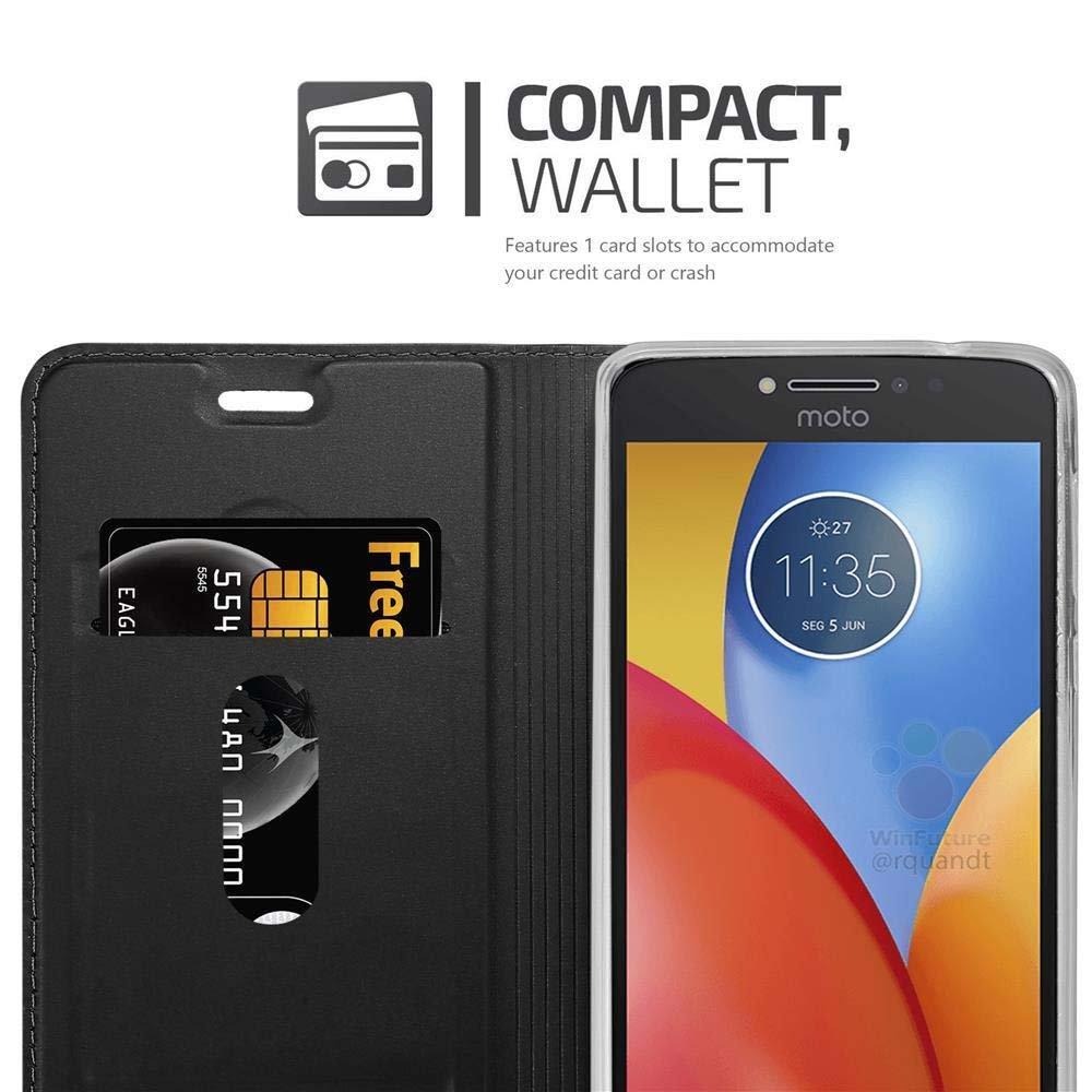 Cadorabo  Housse compatible avec Motorola MOTO E4 - Coque de protection avec fermeture magnétique, fonction de support et compartiment pour carte 