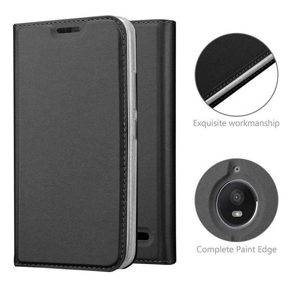 Cadorabo  Housse compatible avec Motorola MOTO E4 - Coque de protection avec fermeture magnétique, fonction de support et compartiment pour carte 
