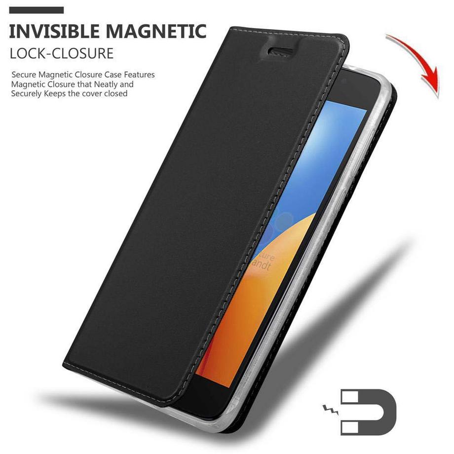 Cadorabo  Housse compatible avec Motorola MOTO E4 - Coque de protection avec fermeture magnétique, fonction de support et compartiment pour carte 