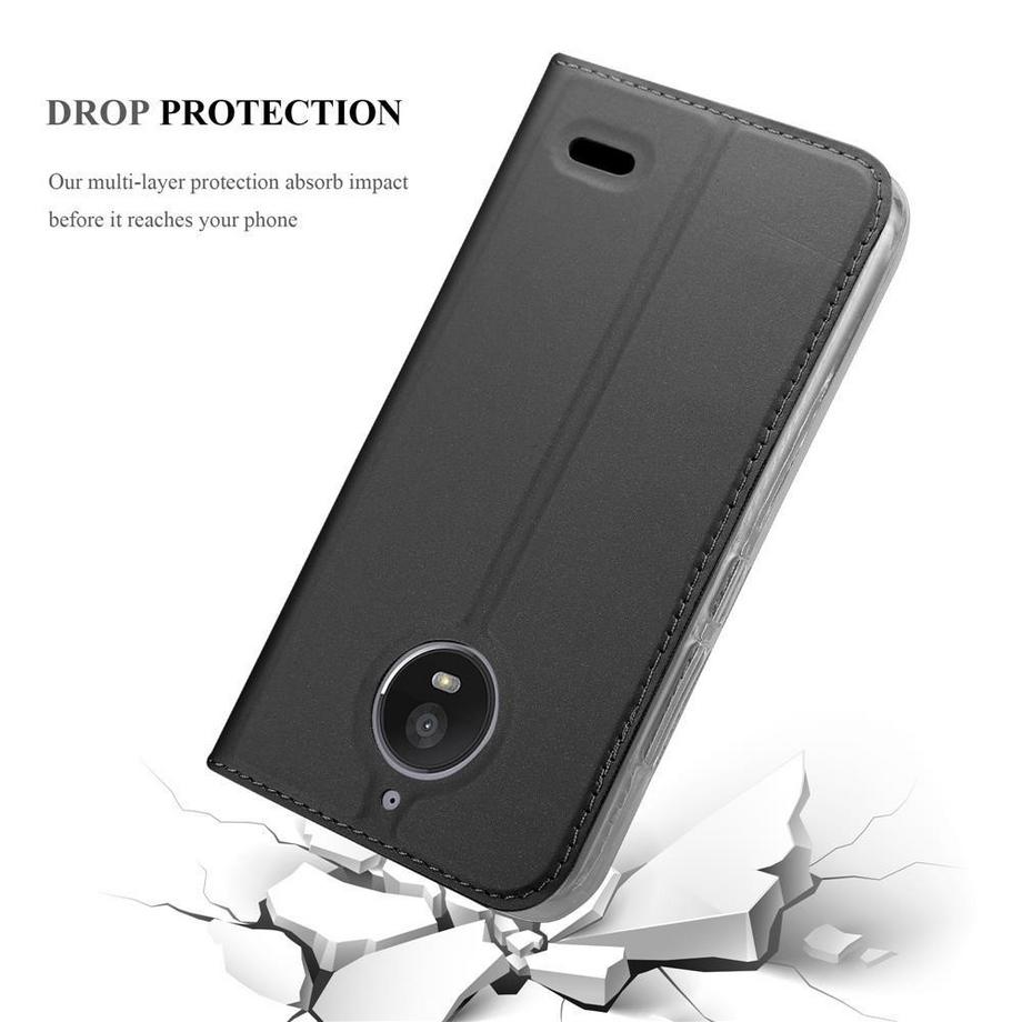 Cadorabo  Housse compatible avec Motorola MOTO E4 - Coque de protection avec fermeture magnétique, fonction de support et compartiment pour carte 