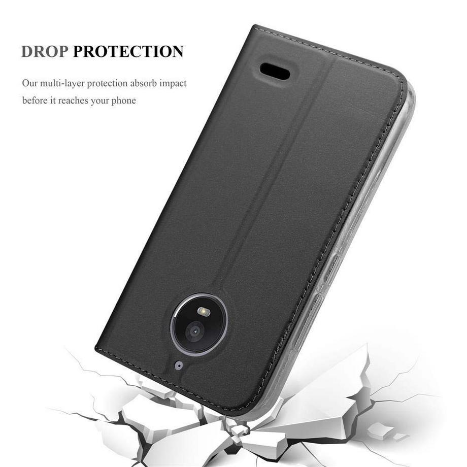 Cadorabo  Housse compatible avec Motorola MOTO E4 - Coque de protection avec fermeture magnétique, fonction de support et compartiment pour carte 