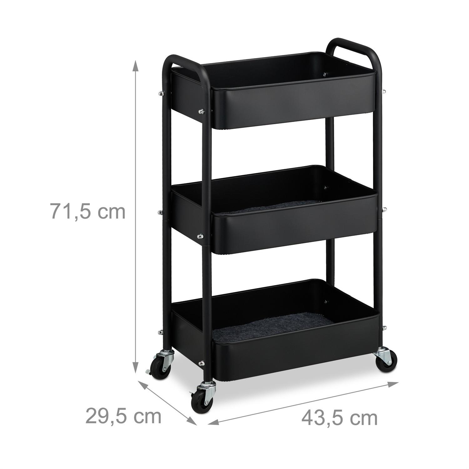 Northix Wagen mit 3 Regalen  