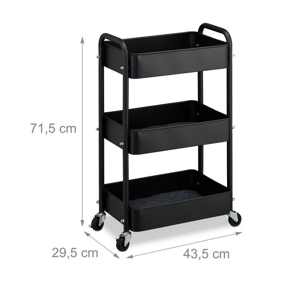 Northix Wagen mit 3 Regalen  