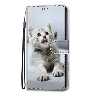 Cover-Discount  iPhone 13 mini - Lederetui Hülle Kitten Weiss