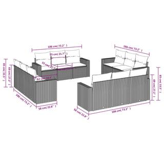 VidaXL Garten sofagarnitur poly-rattan  