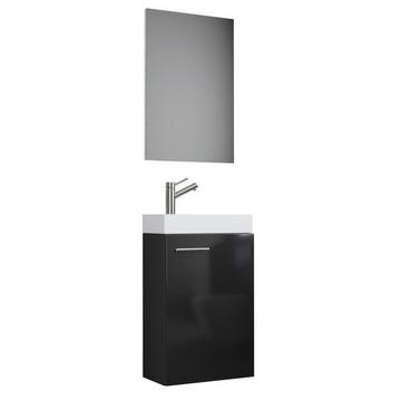 3-tlg Badmöbel Set Gäste WC Gästebad Waschplatz Waschtisch klein schmal Slito SP