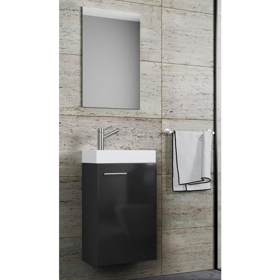 VCM 3-tlg Badmöbel Set Gäste WC Gästebad Waschplatz Waschtisch klein schmal Slito SP  