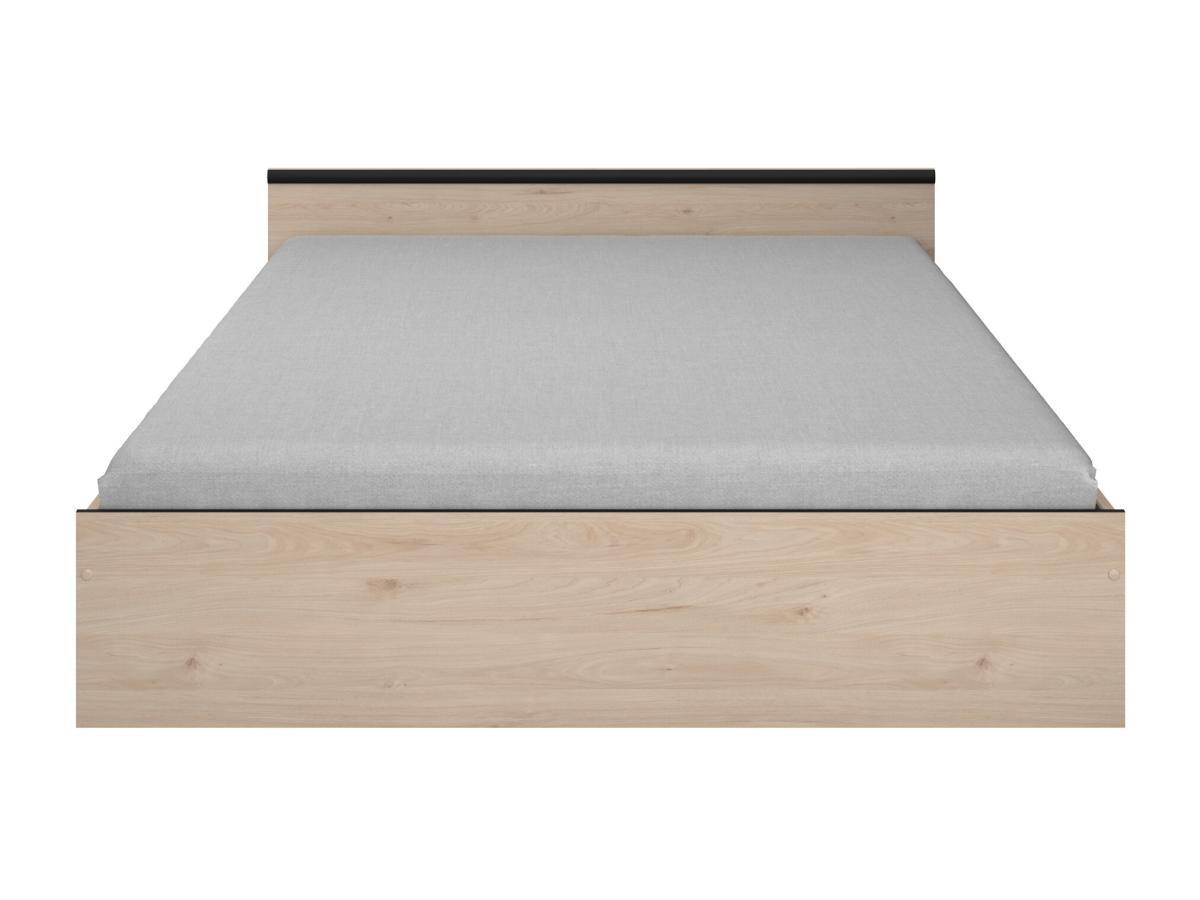 Vente-unique Letto con vani portaoggetti 160 x 200 cm 2 cassetti e 1 nicchia Naturale + Rete - PABLO  