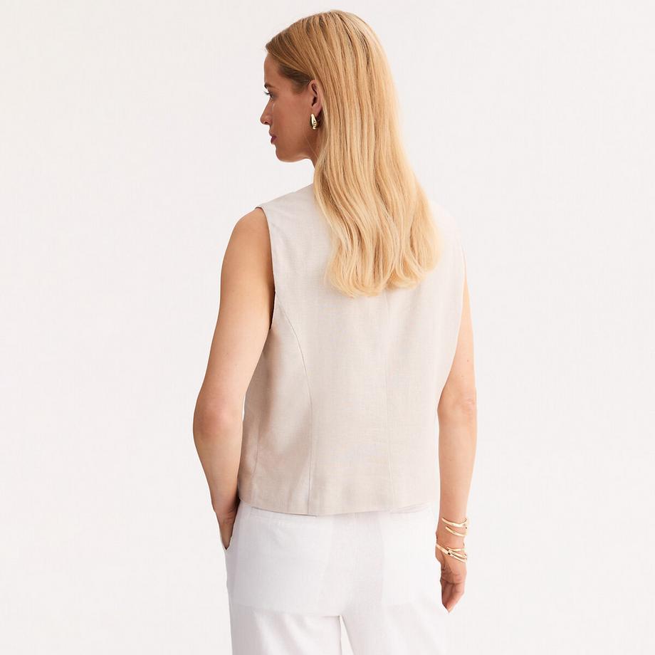 La Redoute Collections Ärmelloses Gilet mit Knopfleiste  