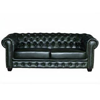 LINEA SOFA Divano Chesterfield a 3 posti 100% pelle di bufalo Verde imperiale BRENTON  