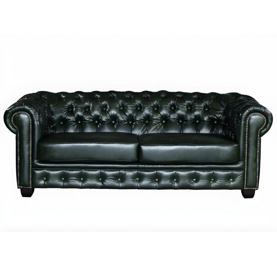 Vente-unique Chesterfield Ledersofa 3Sitzer Büffelleder BRENTON  