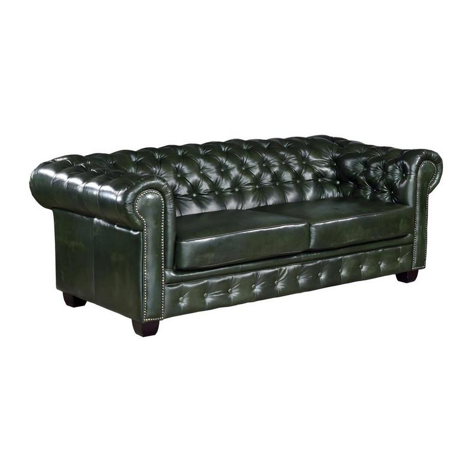 Vente-unique Chesterfield Ledersofa 3Sitzer Büffelleder BRENTON  