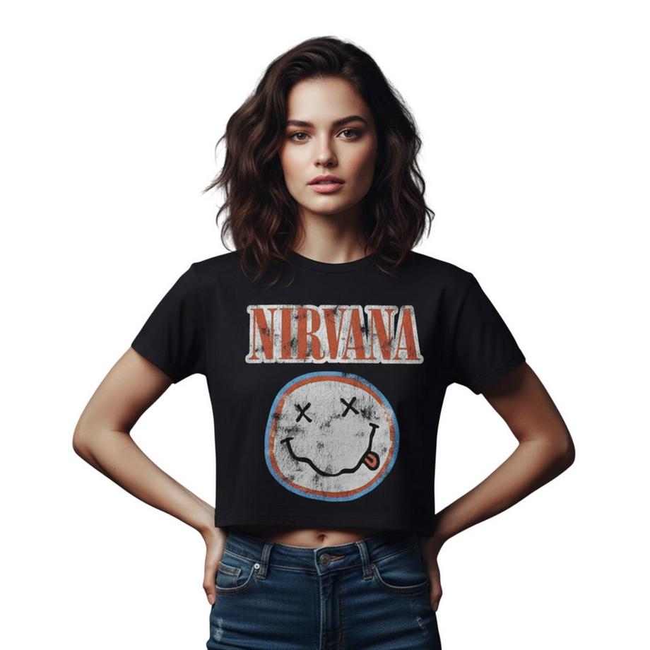 Nirvana T-Shirt Court avec Imprimé Graphique  