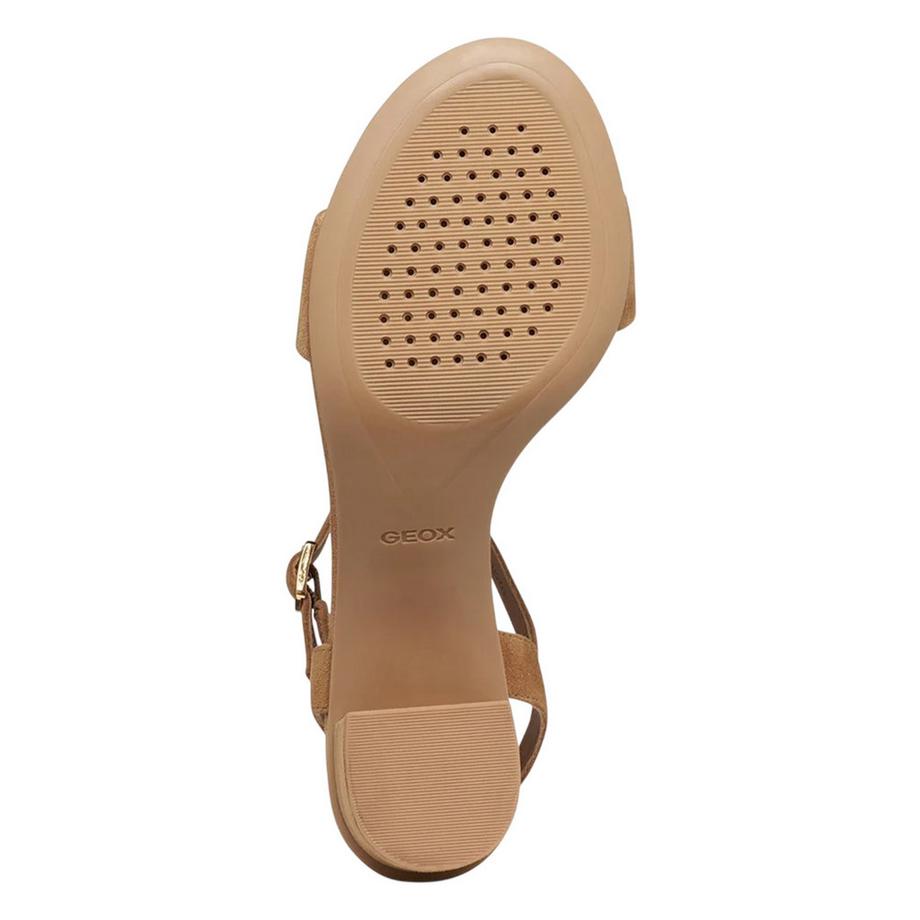 GEOX Aurely Sandali in Pelle Scamosciata con Tacco a Blocco  