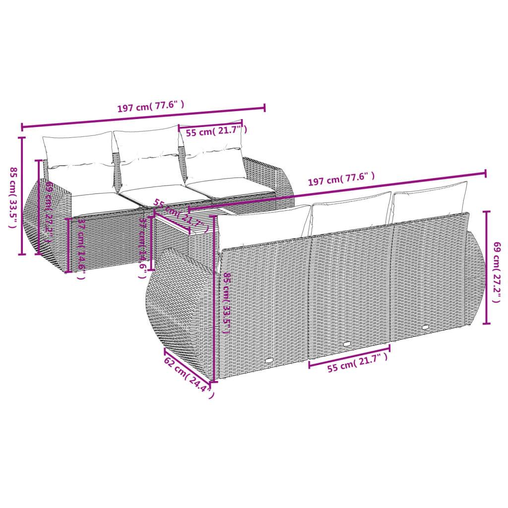 VidaXL set divano da giardino Polirattan  