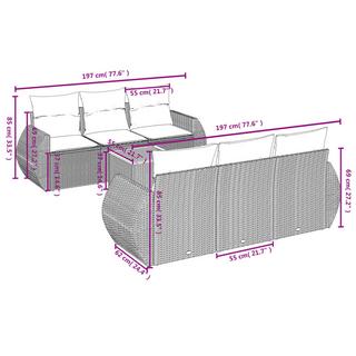 VidaXL set divano da giardino Polirattan  