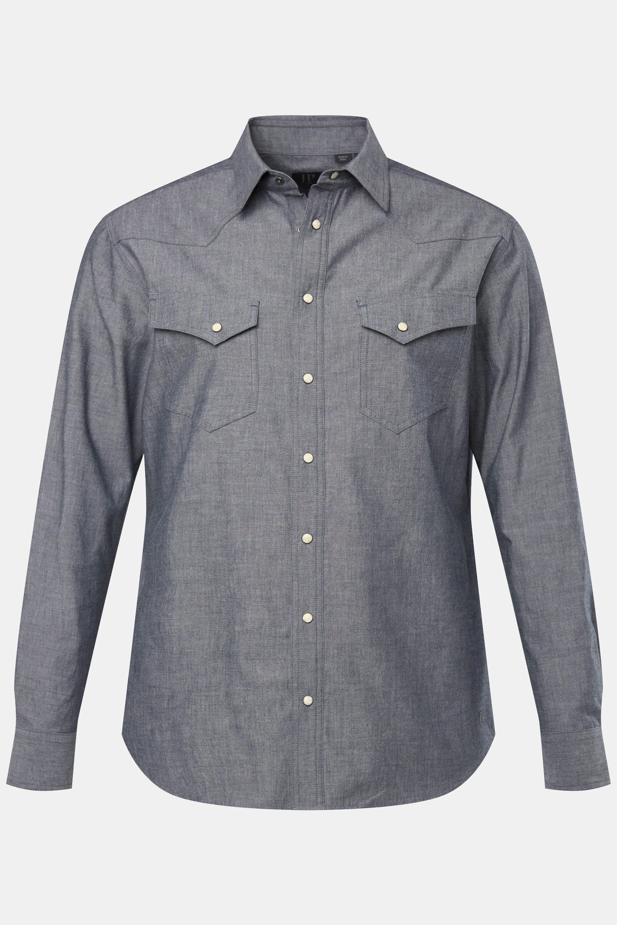 JP1880  Chemise manches longues esprit cowboy, coupe Modern Fit et col Kent - jusqu'au 8 XL 