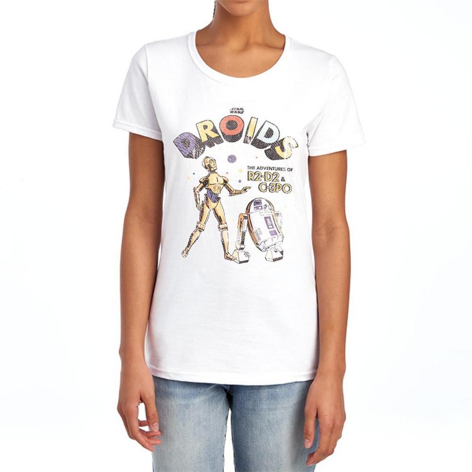 STAR WARS Maglietta Droids Ringspun Aderente  