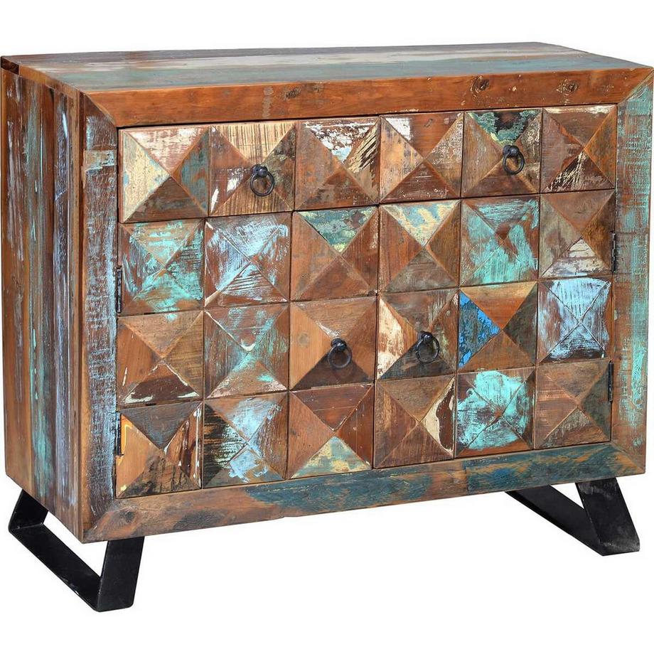 mutoni Credenza Diamond in legno riciclato multicolore 100  