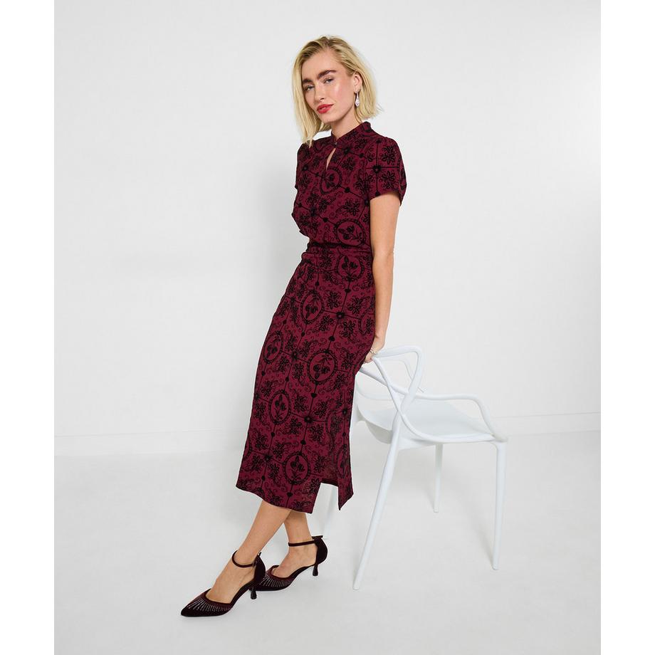 Joe Browns Stretch Midikleid mit Flockmuster  