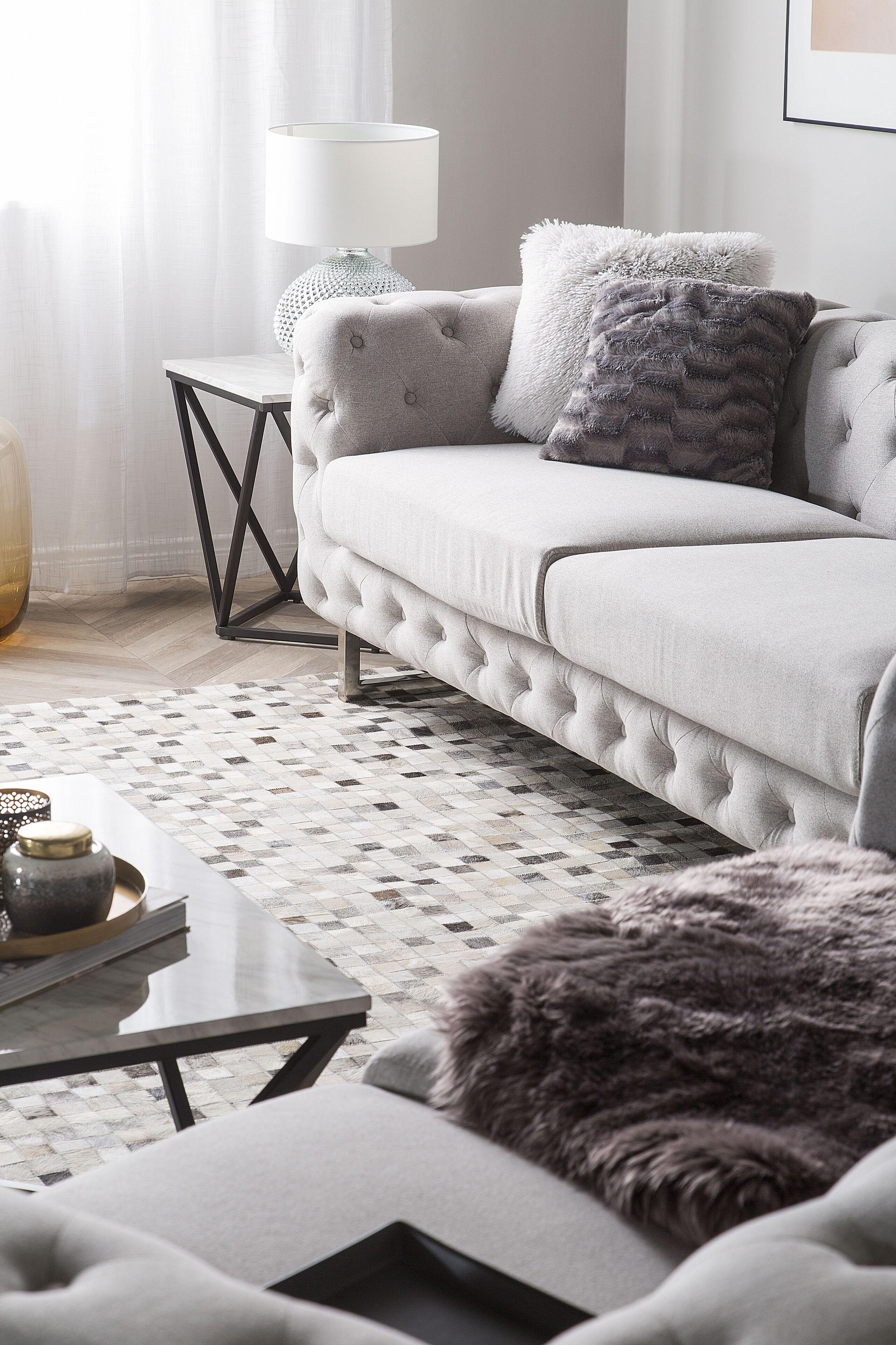 Beliani Canapé 3 places en Tissu Glamour VISSLAND  