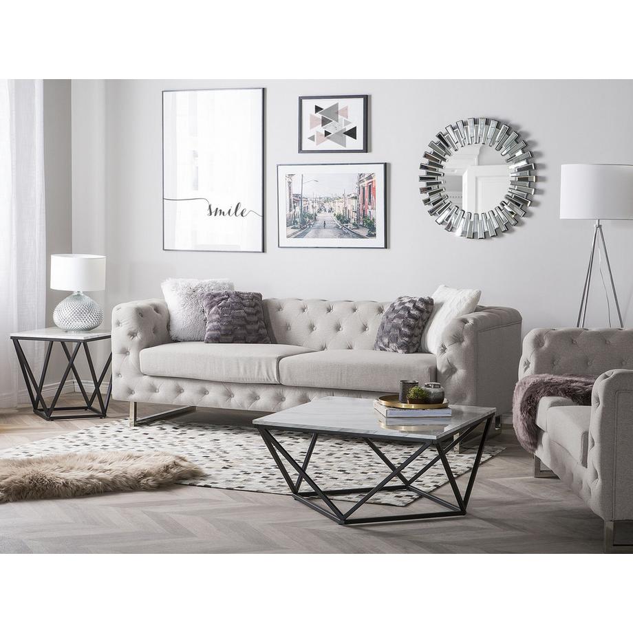 Beliani 3 Sitzer Sofa aus Stoff  VISSLAND  