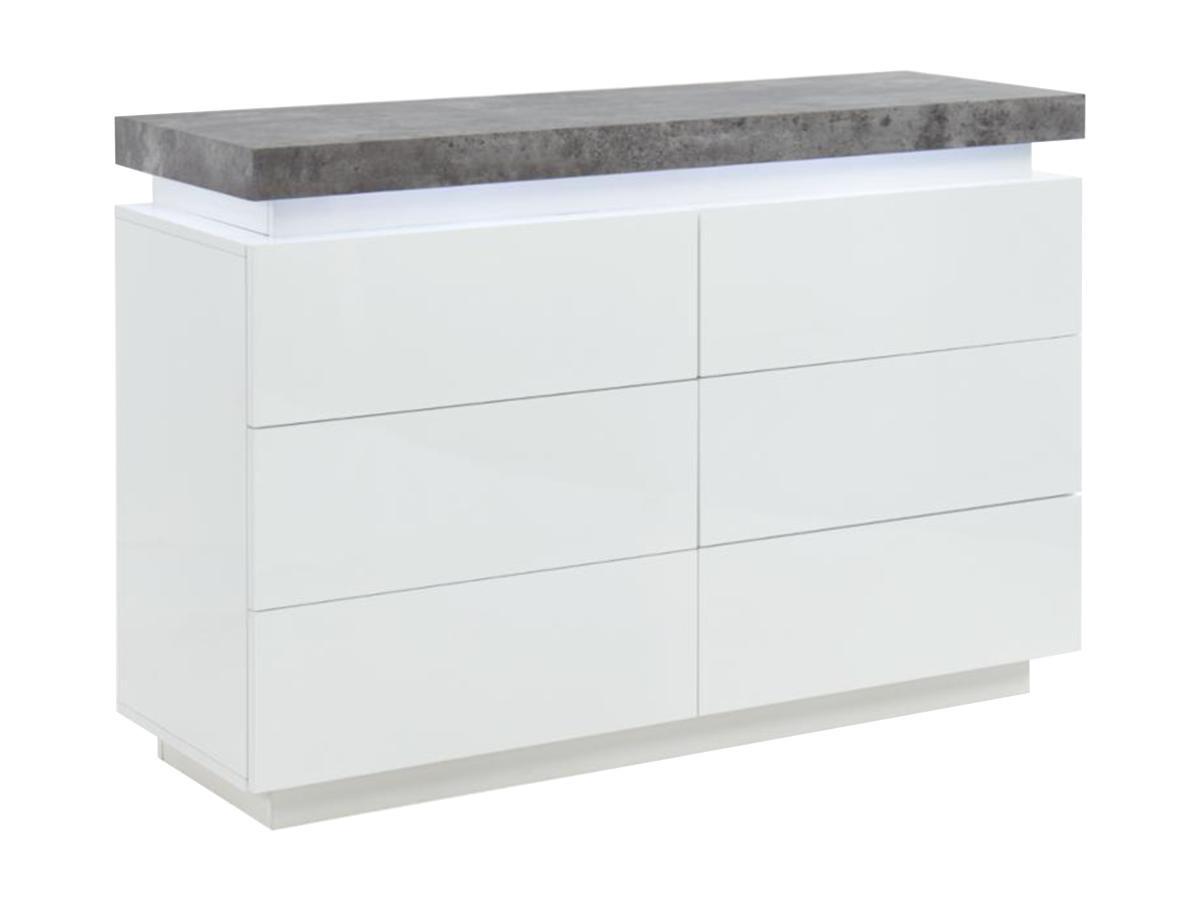 Vente-unique Commode HALO II 6 tiroirs MDF laqué Avec LEDs  béton  