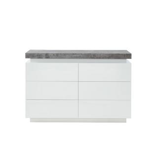Vente-unique Commode HALO II 6 tiroirs MDF laqué Avec LEDs  béton  