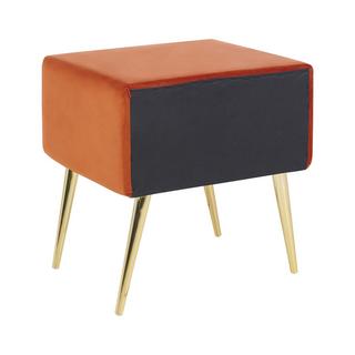 Beliani Table de nuit à 1 tiroir en Velours Glamour FLAYAT  