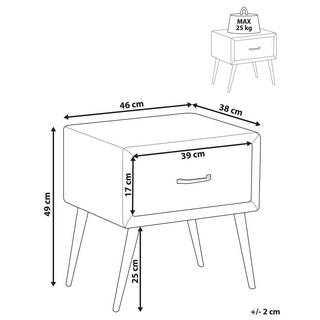 Beliani Table de chevet en Velours Glamour FLAYAT  