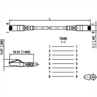 METZ CONNECT  RJ45 Cavo di rete, cavo patch CAT 6A S/FTP 20.00 m Grigio con protezione 