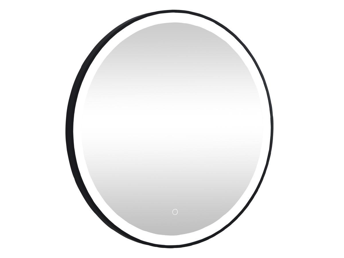 Vente-unique Specchio per bagno luminoso tondo con LED D. 80 cm Nero - NUMEA  