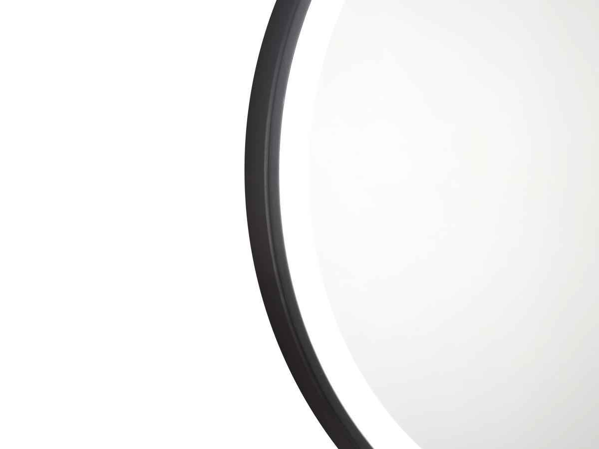 Vente-unique Miroir de salle de bain lumineux rond noir avec Leds - D. 80 cm - NUMEA  