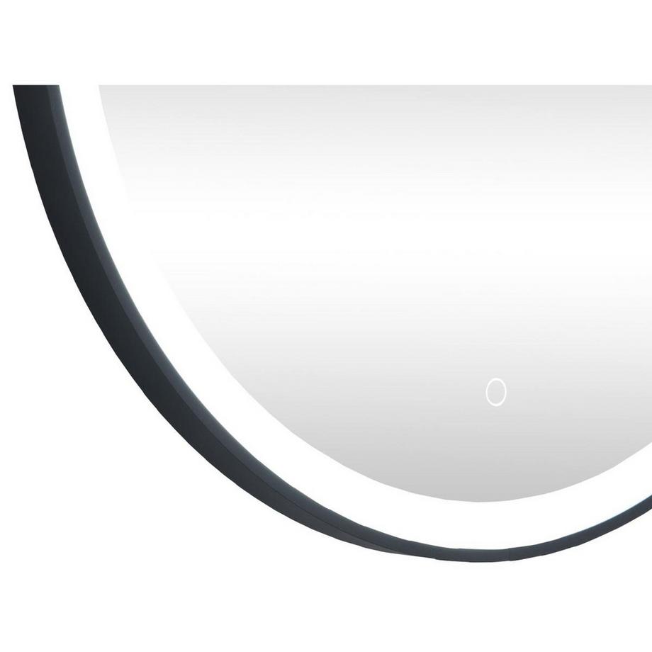 Vente-unique Miroir de salle de bain lumineux rond noir avec Leds - D. 80 cm - NUMEA  