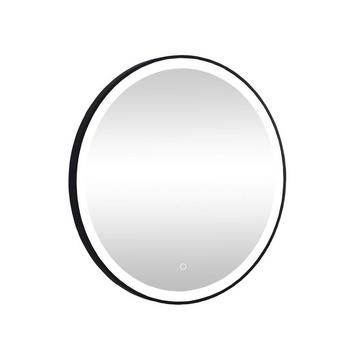 Specchio per bagno luminoso tondo con LED D. 80 cm Nero - NUMEA