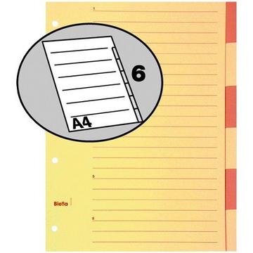 BIELLA Register Karton braun A4 46444600 6-teilig