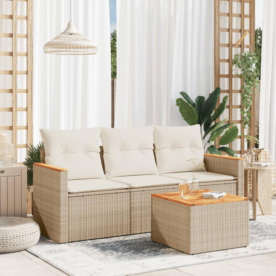 VidaXL Ensemble de canapés de jardin rotin synthétique  