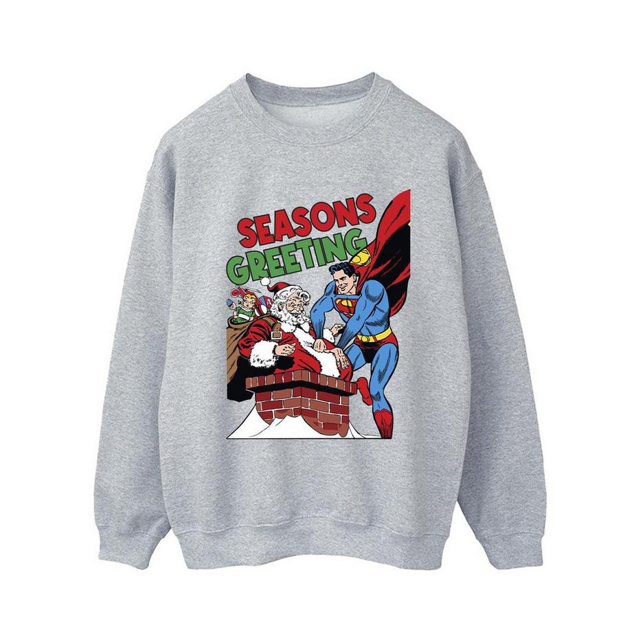 DC COMICS Superman Santa Claus Seasons Greeting Felpa  