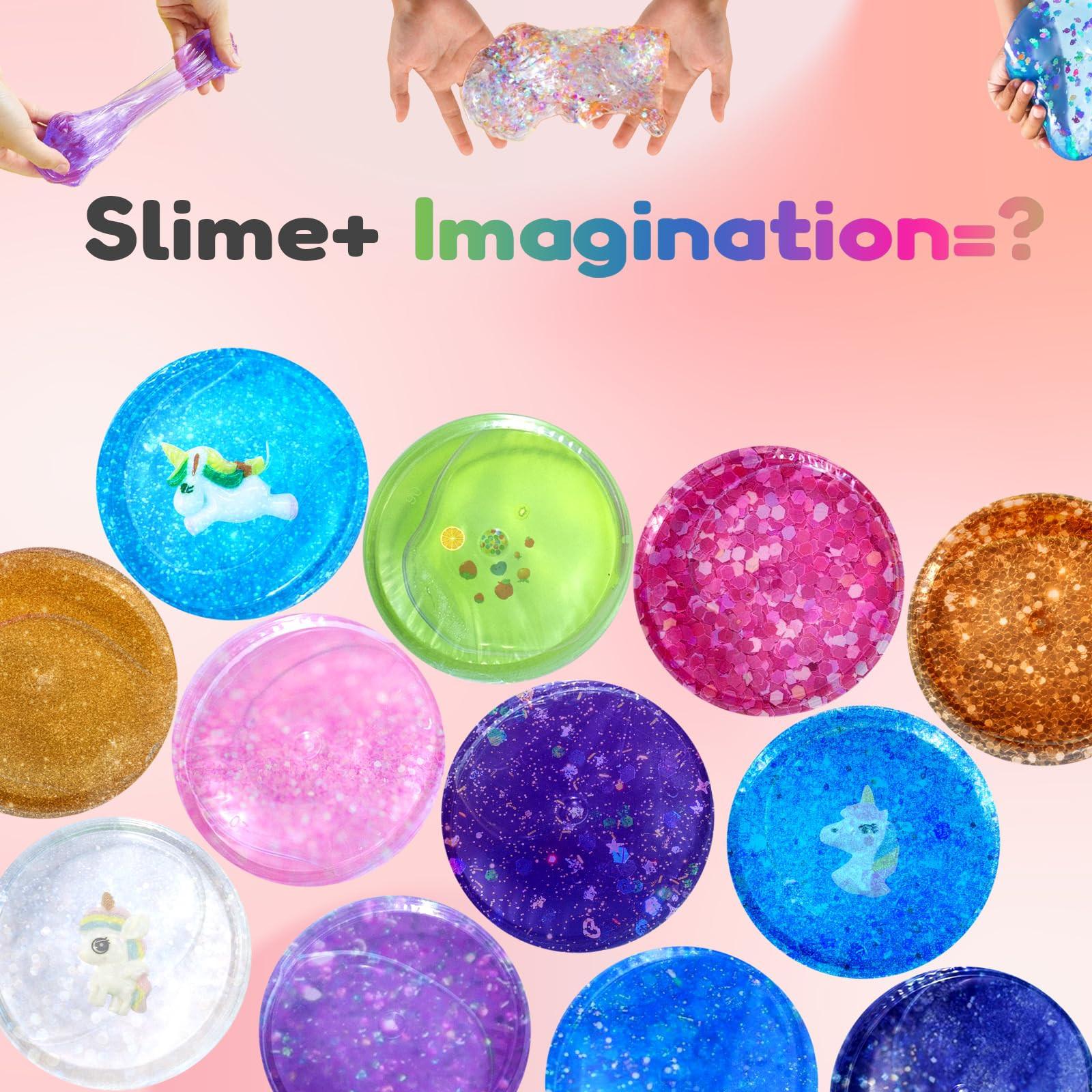 Activity-board  Slime Kit-12 Farben Kristall Schleim, machen Sie Ihre eigenen Schleim mit Glitter Charms Tool 