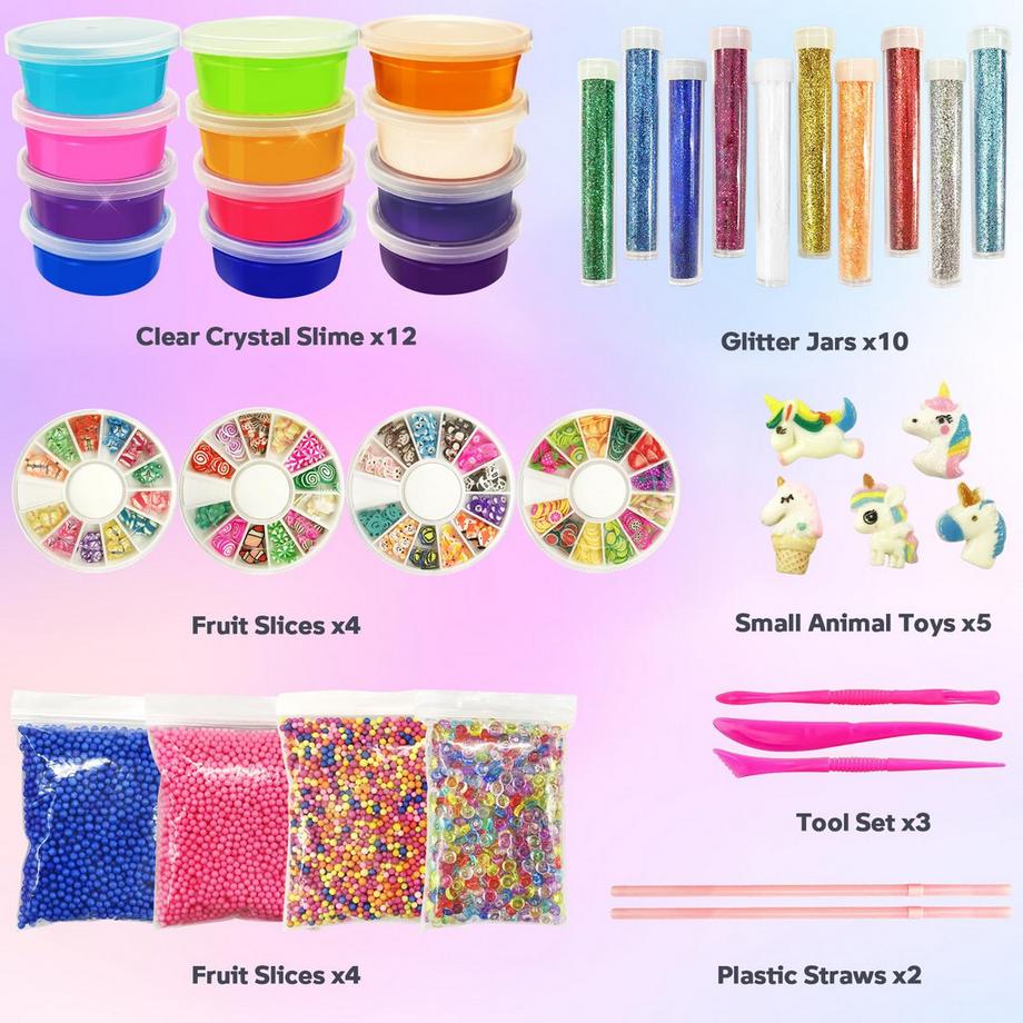 Activity-board  Kit Slime-12 couleurs Crystal Slime, faites votre propre Slime avec des paillettes Charms Tool 