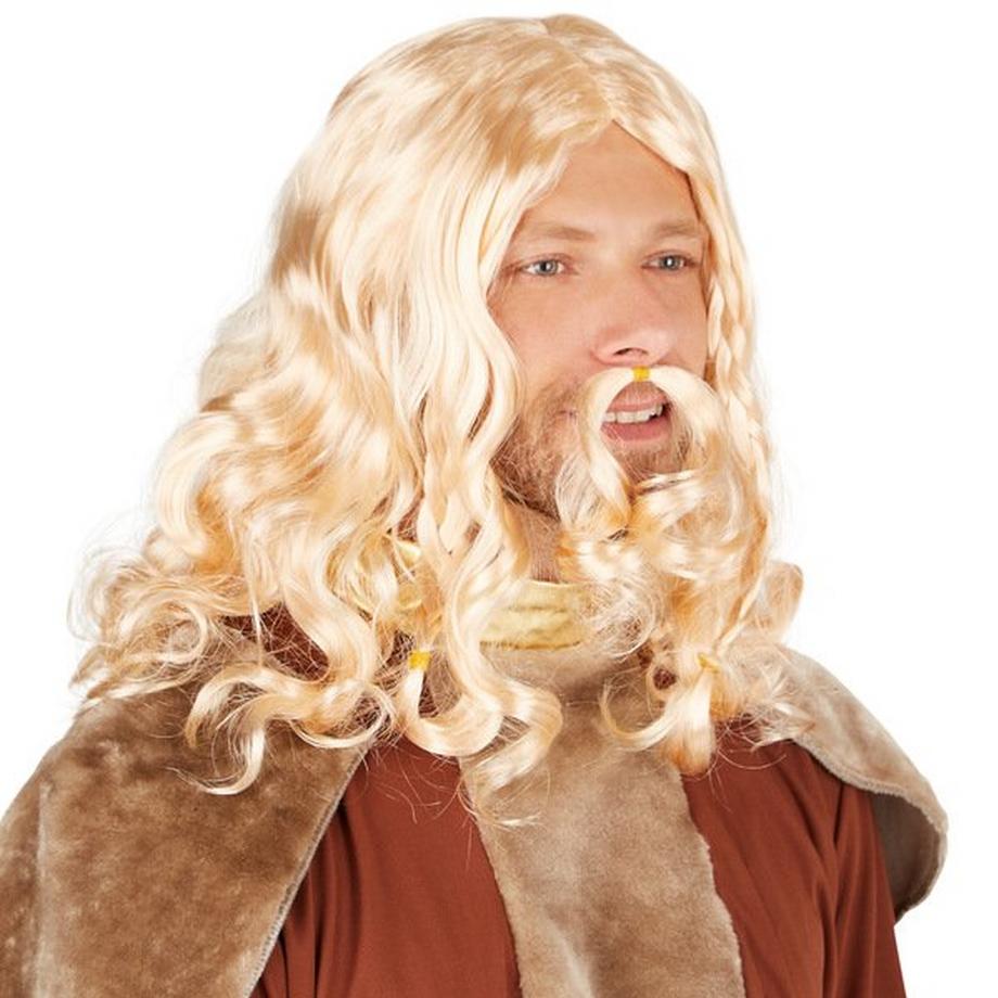 Tectake  Perruque pour homme viking, blond 